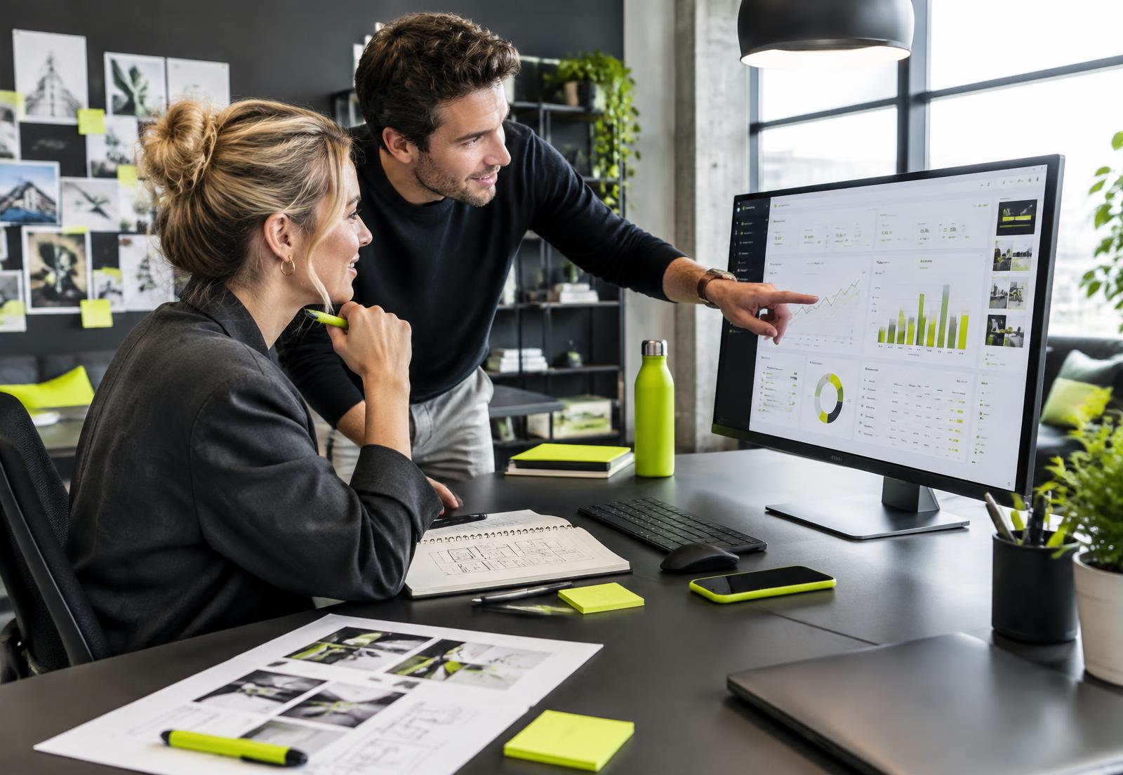 Het Qiem Digital-team analyseert marketingresultaten